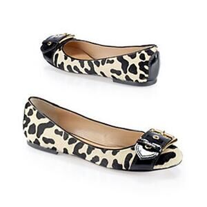 Giuseppe Zanotti Ponyhair Leopard Print Buckle Ballet Flat Loafers - 39.5 / 9.5